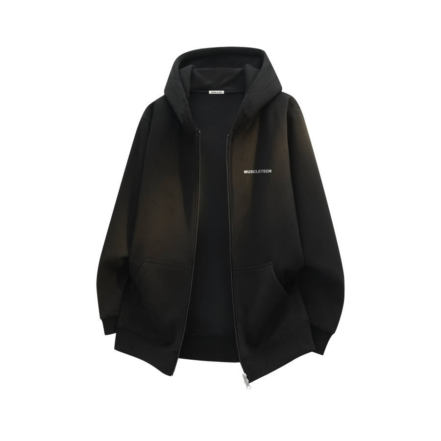 MUSCLETECH Sweatshirts Unisex Hooded Moderate Cardigan