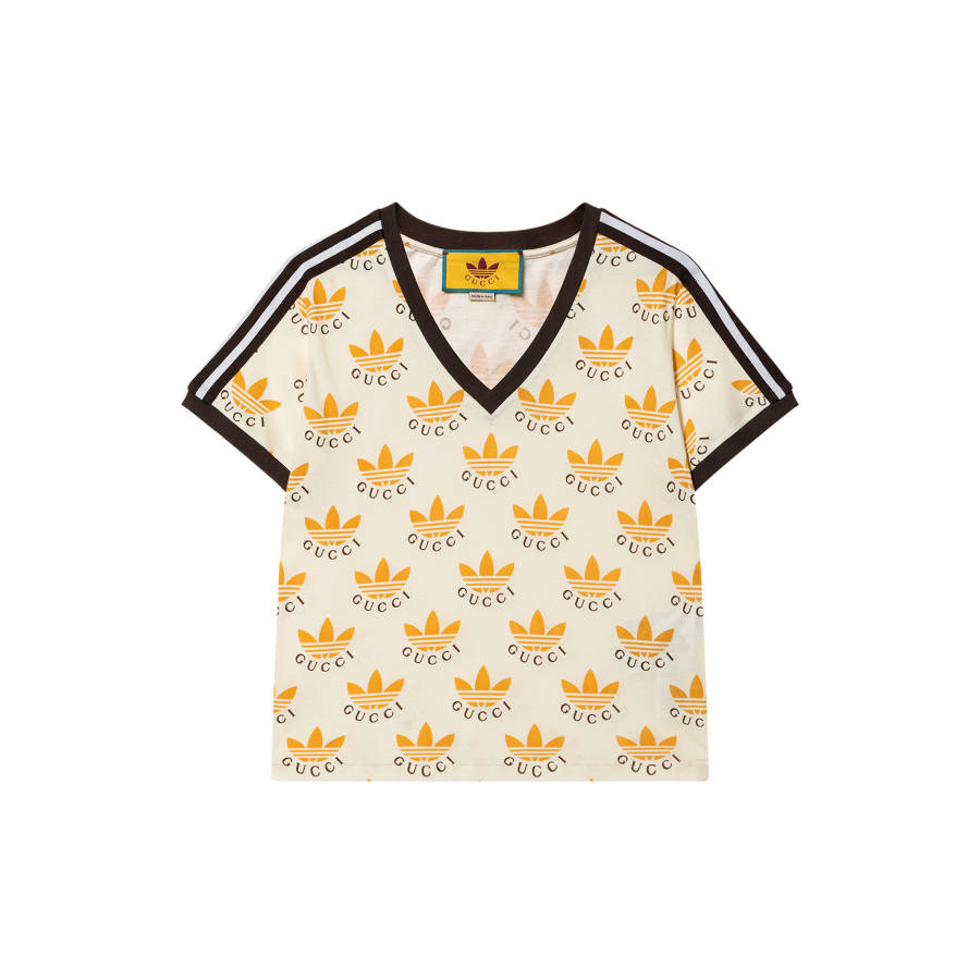GUCCI X Adidas Trefoil Print T Shirt