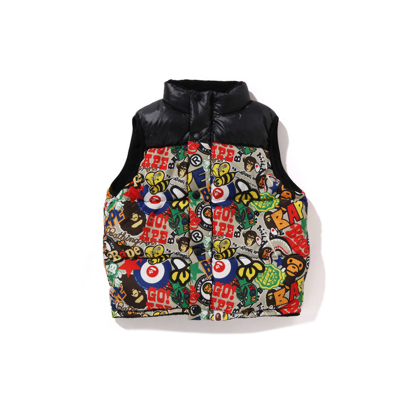A BATHING APE Down Vest FW25 Children Aged 3 7 Years Old