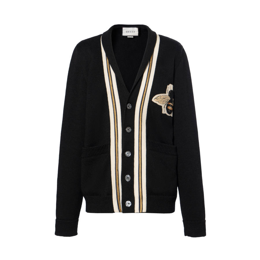 GUCCI 【Previous Season】Wool cardigan with bee appliqué