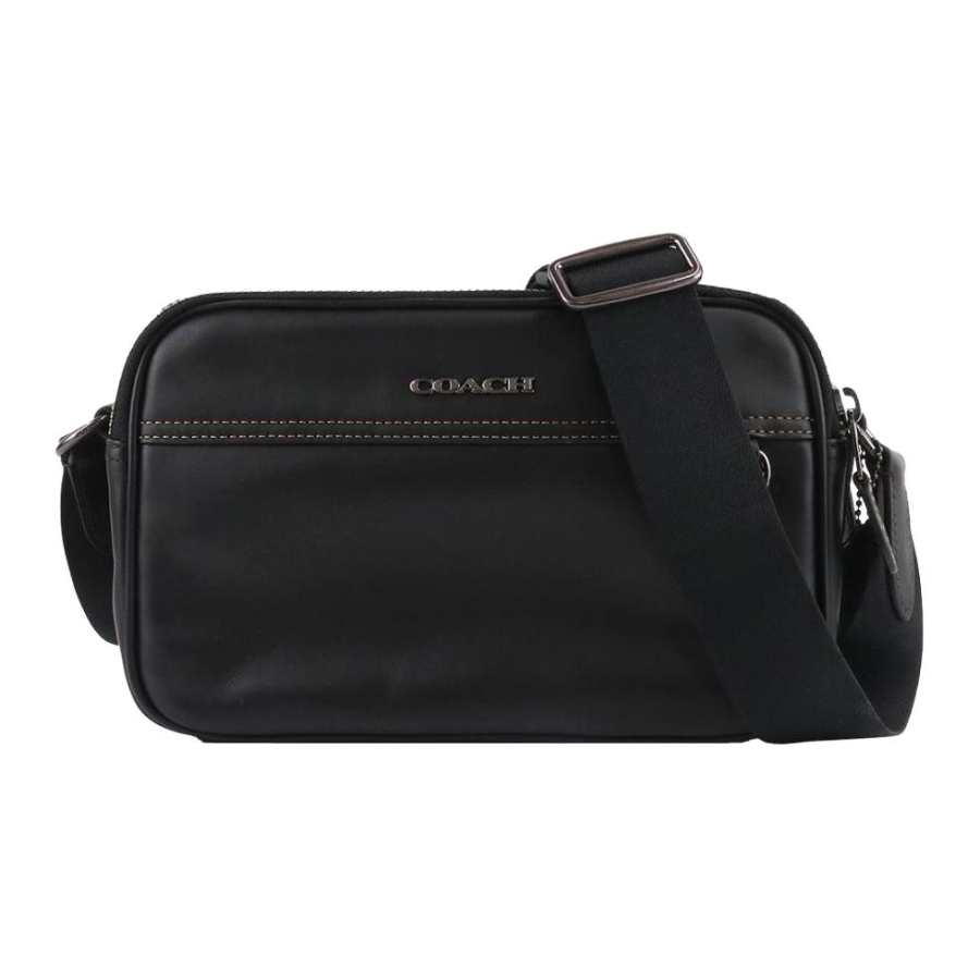 COACH Graham Smooth Cow Leather Messenger Bag, Shoulder Bag, Crossbody Bag Medium Men's Black