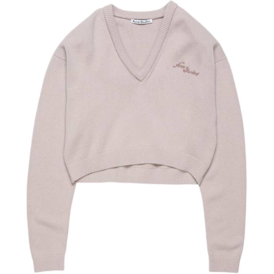 Acne Studios Acne Studios Logo Embroidered V Neck Knitted Jumper