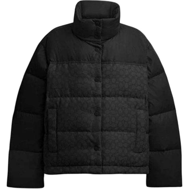 COACH COACH Down Jackets Women's Black Stand Collar Moderate Down Jacket
