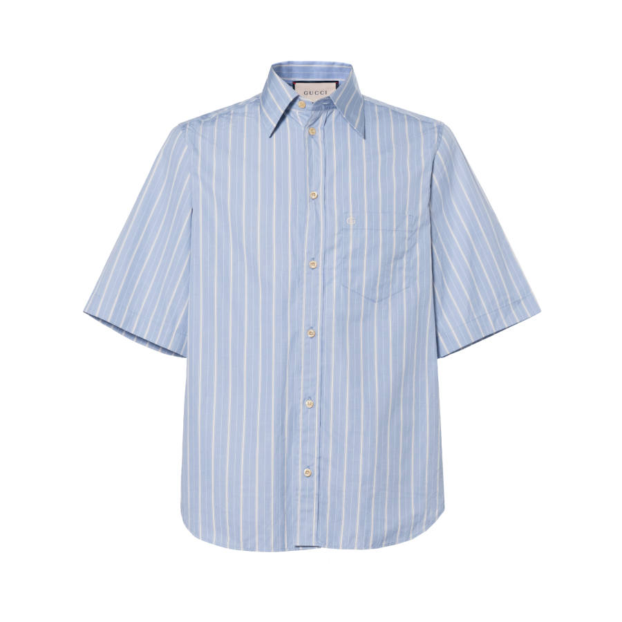 GUCCI Shirts Men's Blue Moderate Other