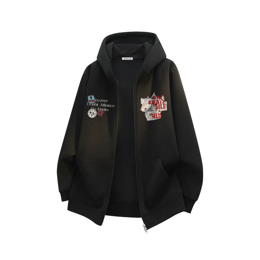 MUSCLETECH Sweatshirts Unisex Hooded Moderate Cardigan