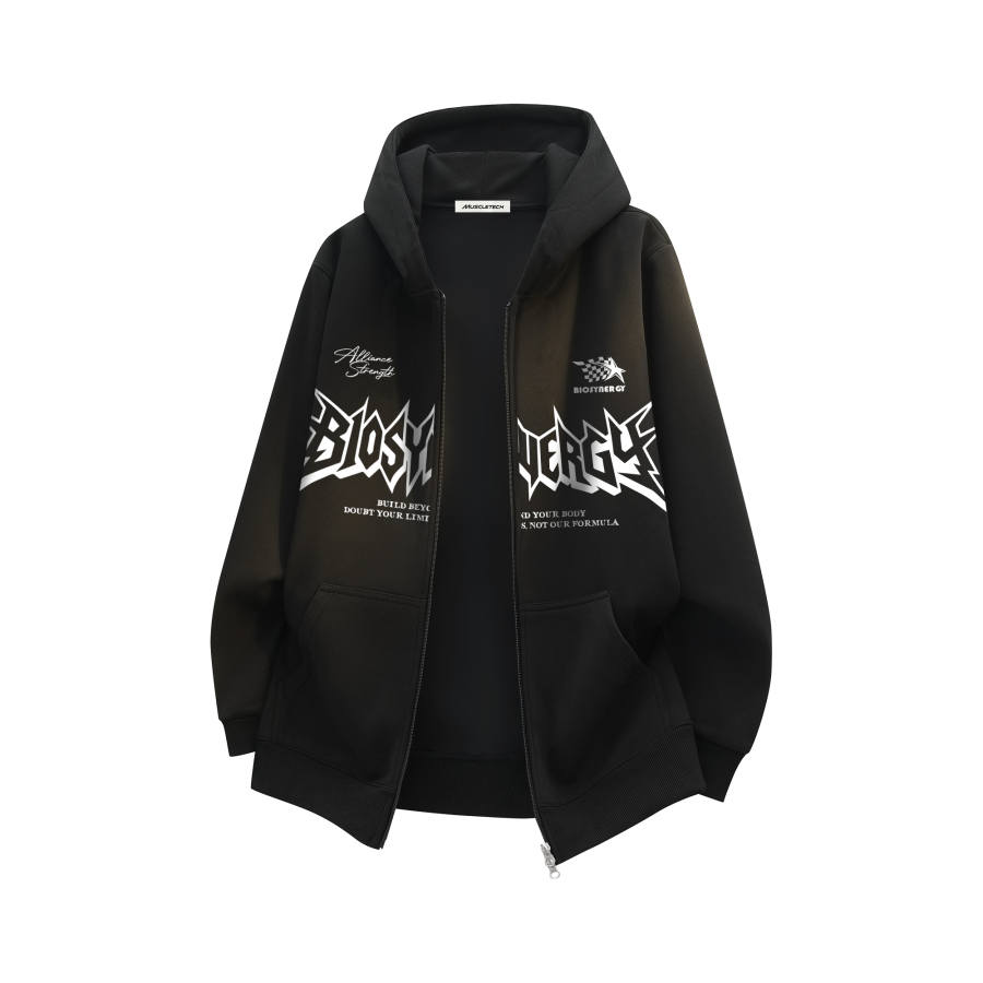 MUSCLETECH Sweatshirts Unisex Hooded Moderate Cardigan