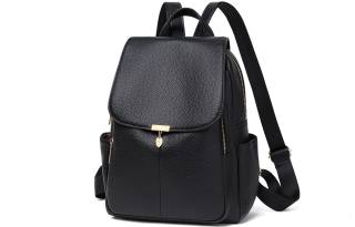Millies MILLIE'S Cow Leather With Synthetic Leather Backpack Regular Women's Black