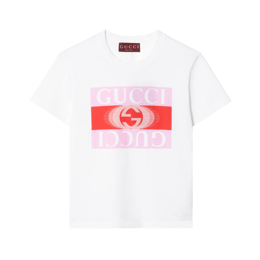 GUCCI Logo Printed Crewneck T Shirt