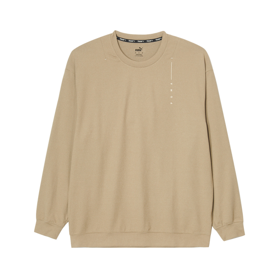 PUMA PUMA STUDIO Sweatshirts Men's Oak Tree Brown Crew Neck Moderate Regular