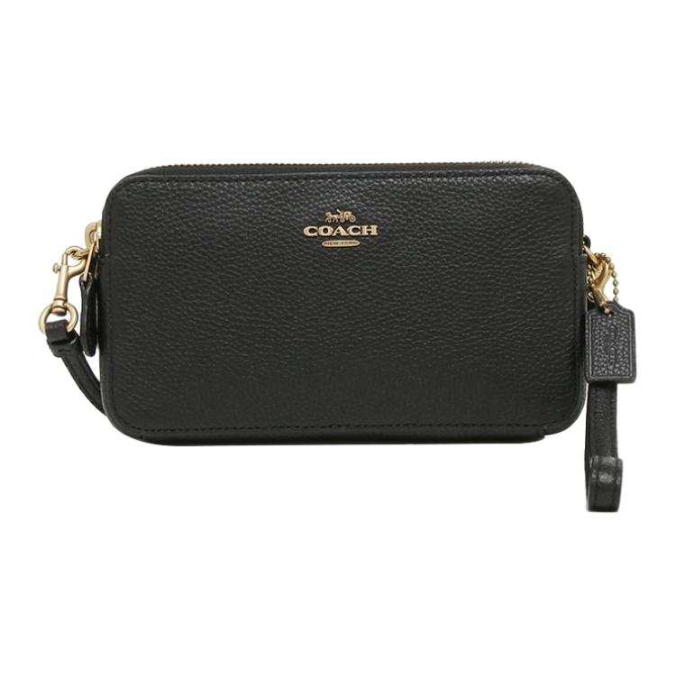 COACH Kira Leather Crossbody Bag, Wallet, Clutch Women's Black