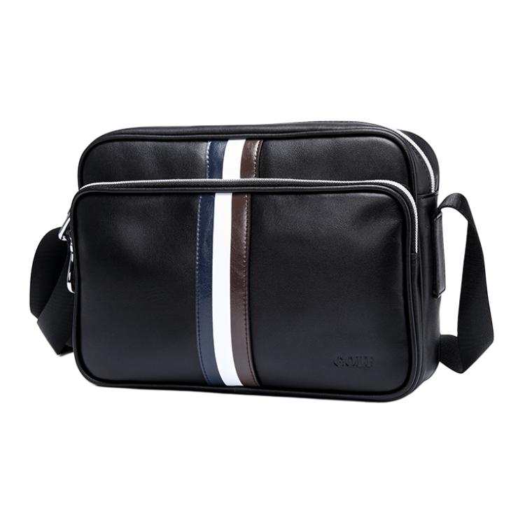 GOLF Genuine Leather, Top Grain Cow Leather Sling Bag, Fanny Pack, Crossbody Bag, Shoulder Bag Small Men's Black