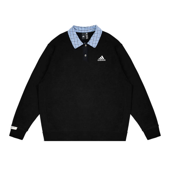 Adidas Adidas LABEL Sweatshirts Unisex Black Lapel Moderate Regular