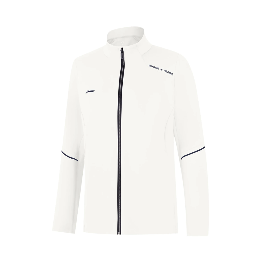 Li-Ning Li Ning Sweatshirts Women's Ivory Stand Collar Moderate Cardigan