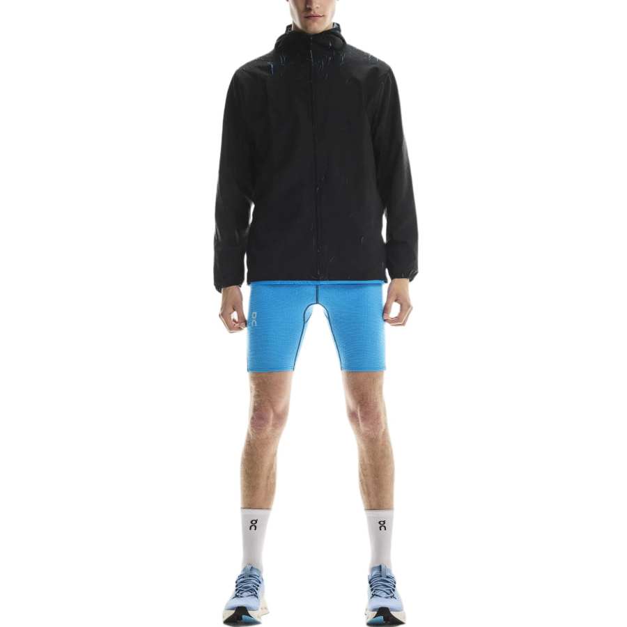 On On Pace Jackets Men's Cerulean/Black Hooded Moderate Other