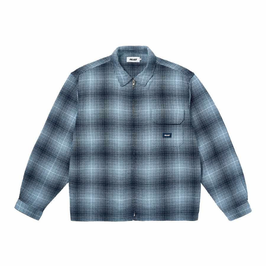 PALACE FW25 Shirts Unisex Blue Lapel Moderate Other