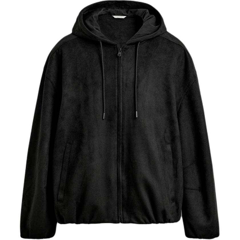 ZARA Jackets Men's Black Hooded Moderate Other