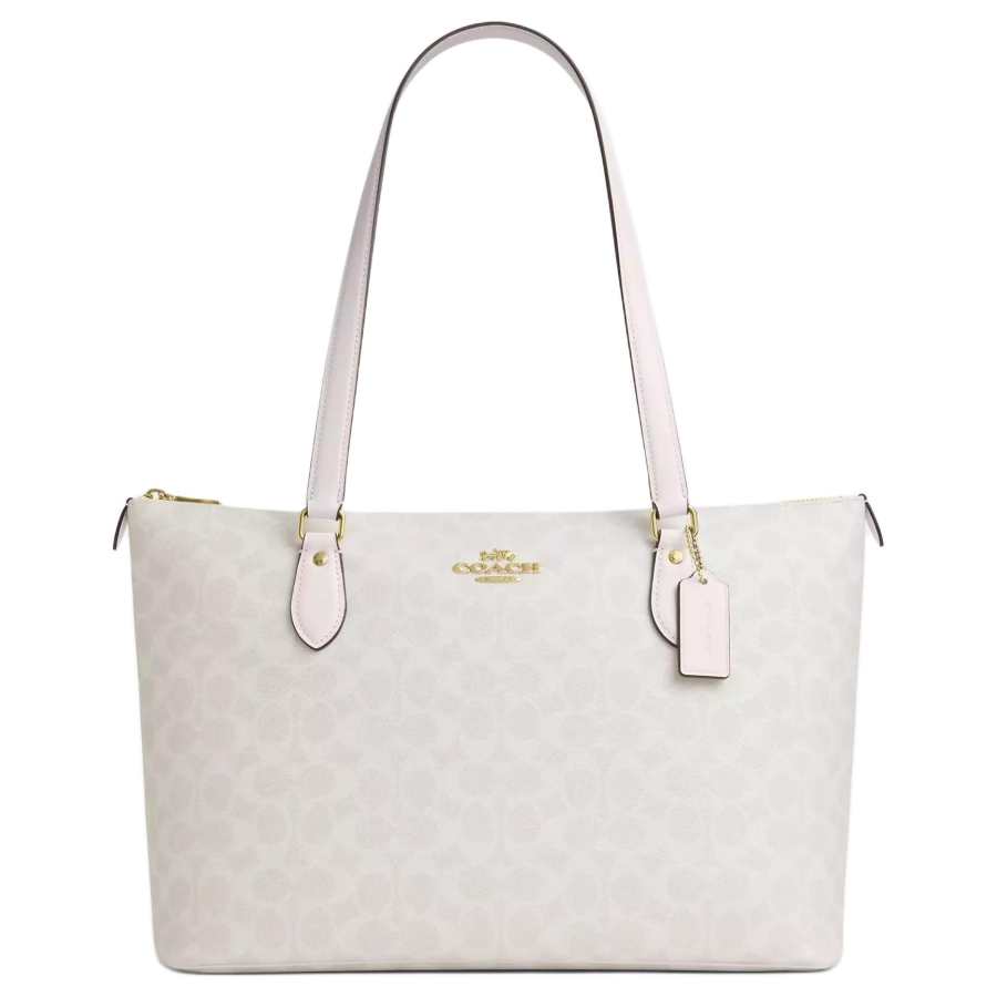 COACH Artificial Leather Tote Bag, Shopping Bag, Handbag, Shoulder Bag Large Women's Chalk White