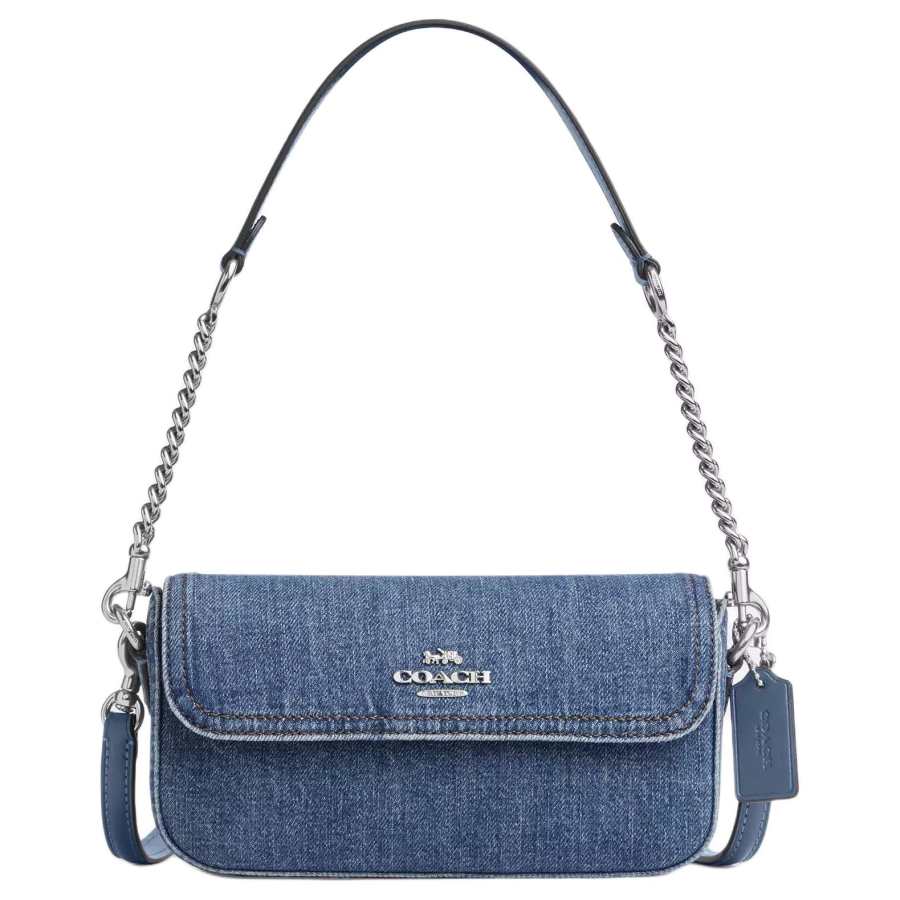 COACH Denim Crossbody Bag, Shoulder Bag Small Women's Blue