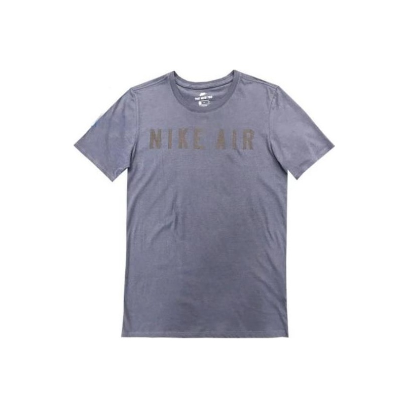 Nike Nike T Shirts Men's Gray Blue Crew Neck Moderate Straight Fit