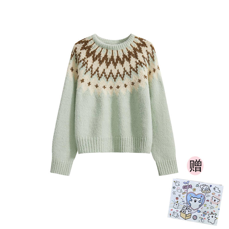 MARIE·COCO Knitwear Women's Lake Blue Top Crew Neck Moderate