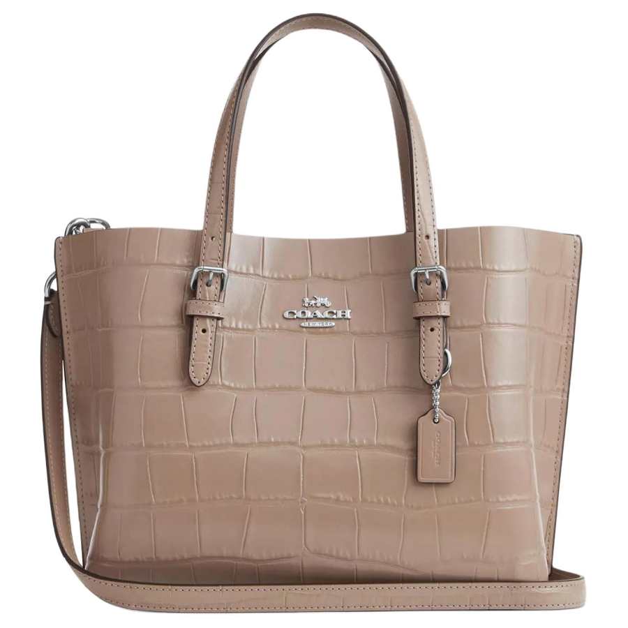 COACH Mollie Crocodile Pattern Embossed Leather Tote Bag, Shopping Bag, Shoulder Bag, Crossbody Bag, Handbag 25 Women's