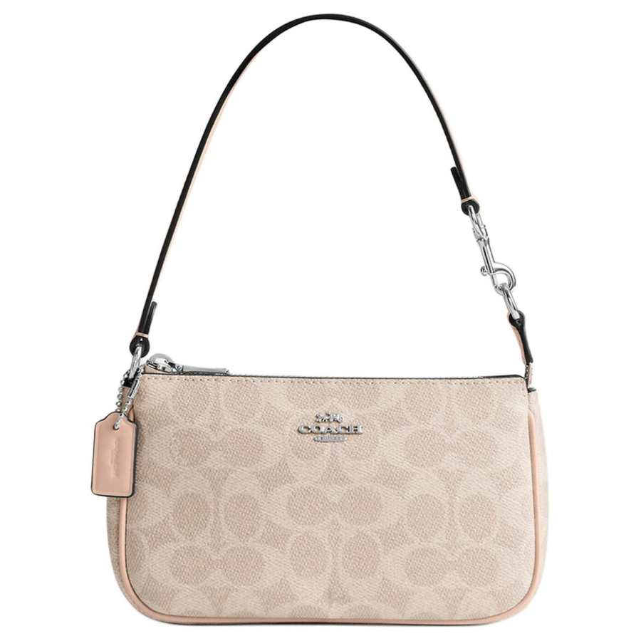 COACH Nolita PVC Leather Pochette Handbag Small Women's Apricot