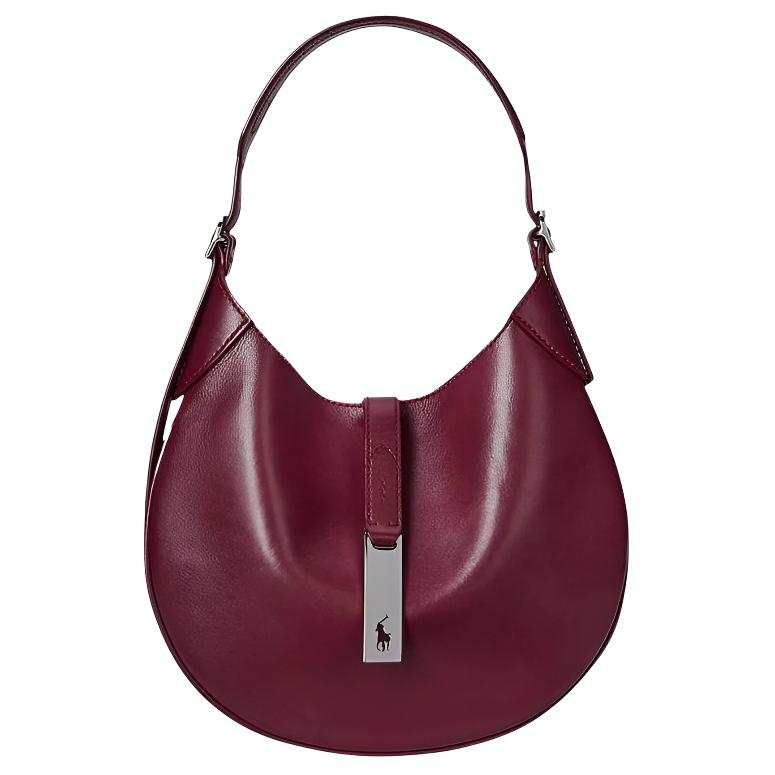 Polo Ralph Lauren Polo ID Leather Shoulder Bag Small Women's Red