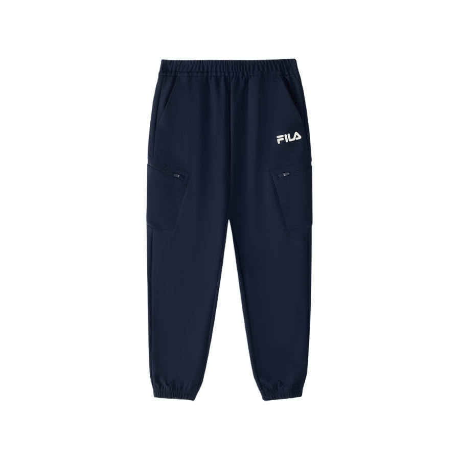 FILA KIDS Knitted Sweatpants WHITE UNE Collection, Fleece Lined Thermal Waterproof Elastic Cuff Kids'