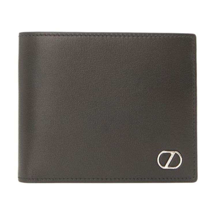 Ermenegildo Zegna Cow Leather Wallet Men's Blue Gray