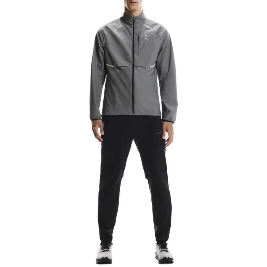 On On Weather Jackets Men's Eclipse Black Stand Collar Moderate