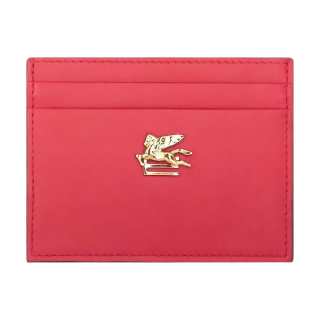 ETRO Calfskin Wallet, Coin Purse, Card Holder Women's Red