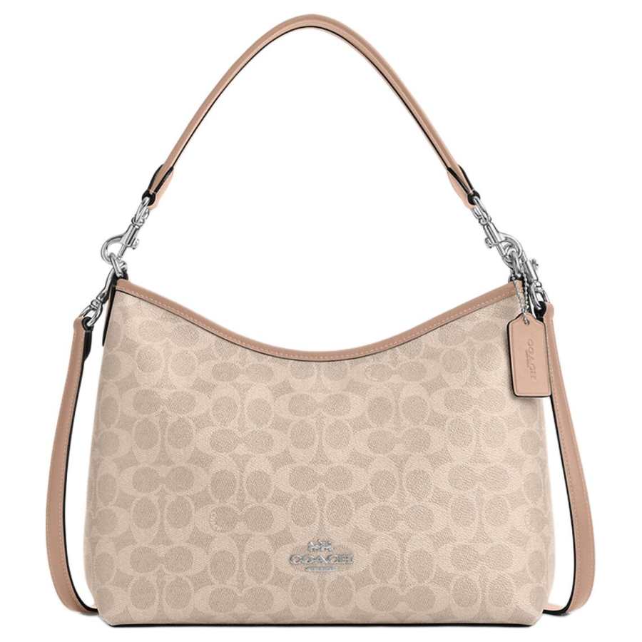 COACH Laurel Artificial Leather Crossbody Bag, Shoulder Bag Large Women's Sand & Taupe