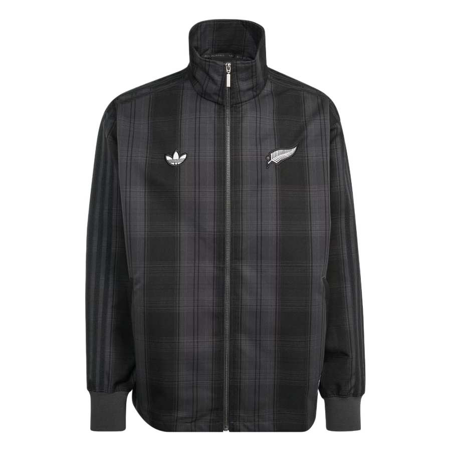 Adidas Originals Firebird ALL BLACKS PLAID TRACK TOP Jacket Men's Carbon Black