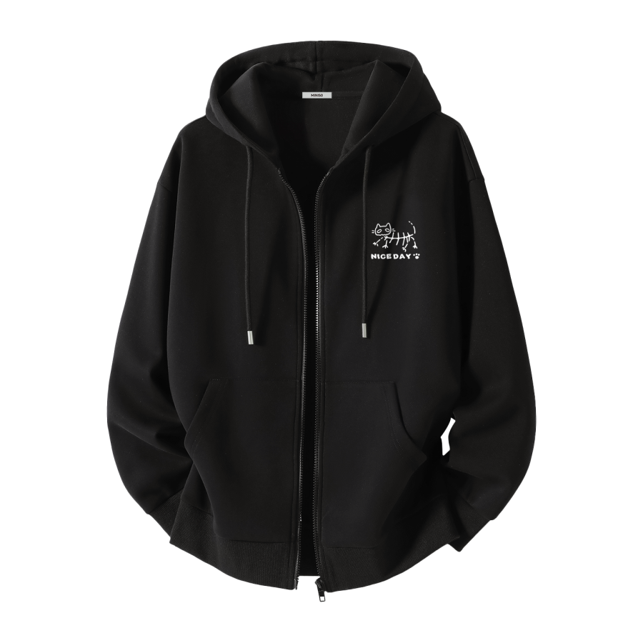 MINISO Sweatshirts Unisex Hooded Moderate Cardigan
