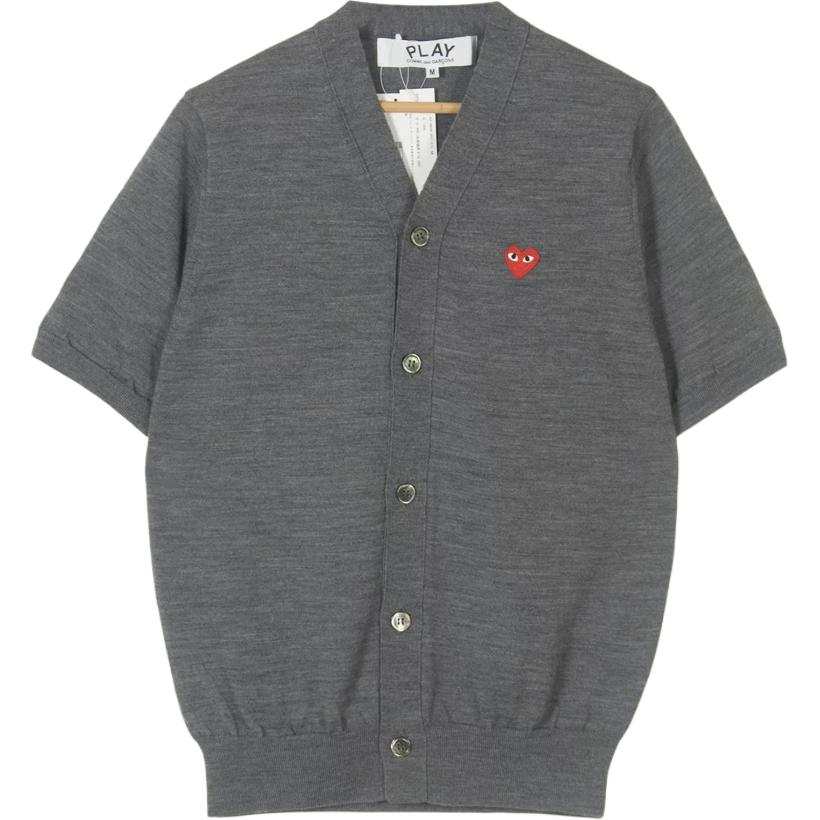 CDG Play Knitwear Men's Gray V Neck Moderate Other
