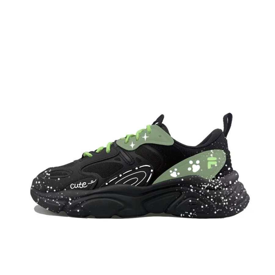 FILA Mars 2 Jade Sea Morning Star Abrasion Resistant Low top Casual Shoes Unisex Black