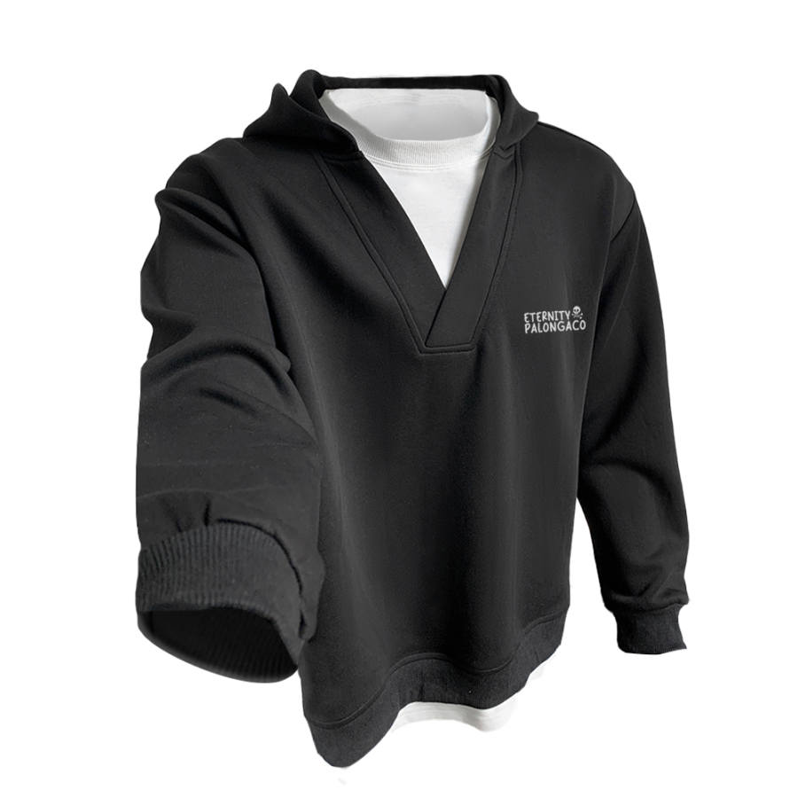 PAL ONGACO Sweatshirts Unisex Hooded Moderate Mock Two Piece