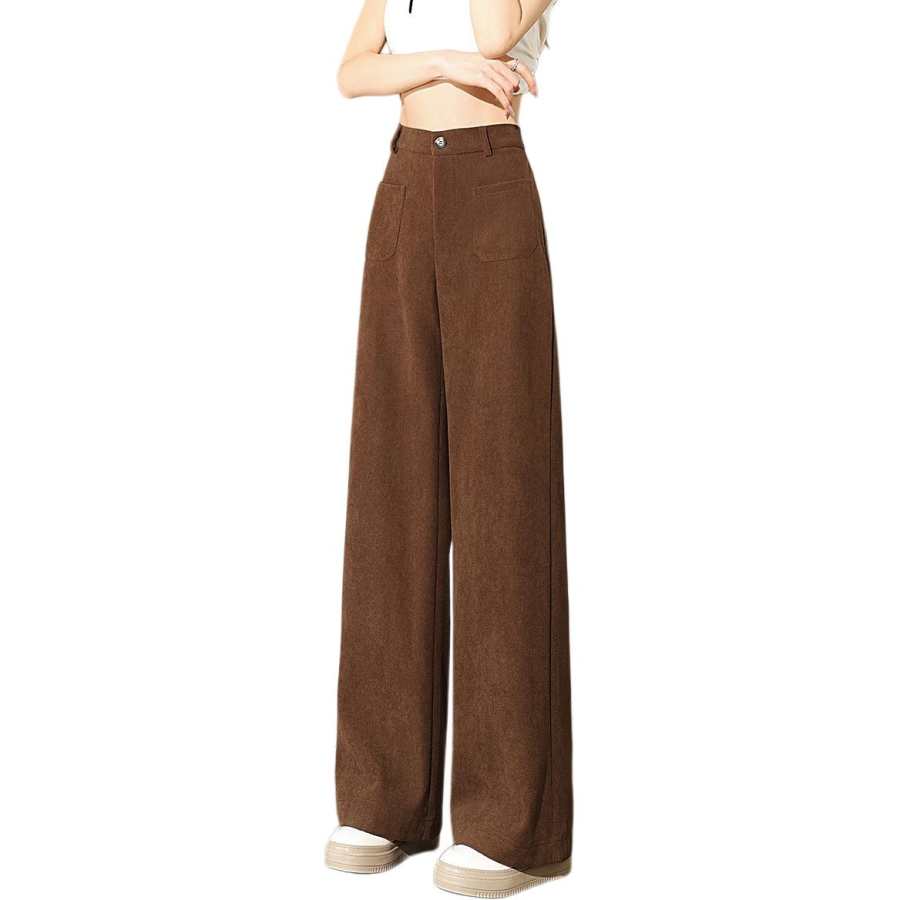 Tonlion Casual Pants Women's Moderate Straight Fit Pants