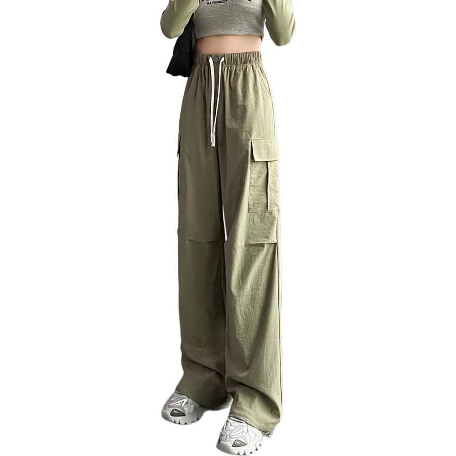 Tonlion Casual Pants Women's Moderate Wide Leg Pants