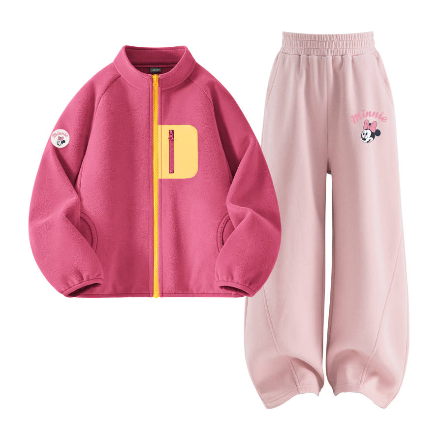 Disney Kids Casual Sportswear Crew Neck Thickened And Fleece Lined
