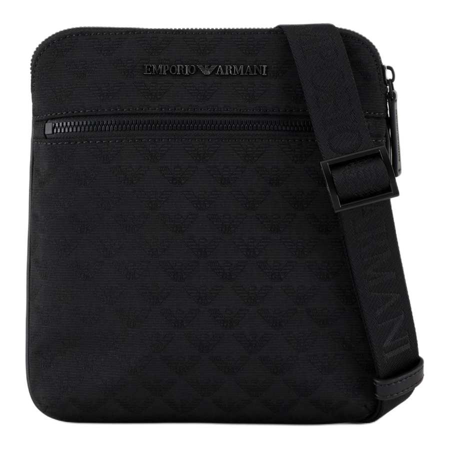 EMPORIO ARMANI Cotton With Polyester Camera Bag, Crossbody Bag, Shoulder Bag Men's Black