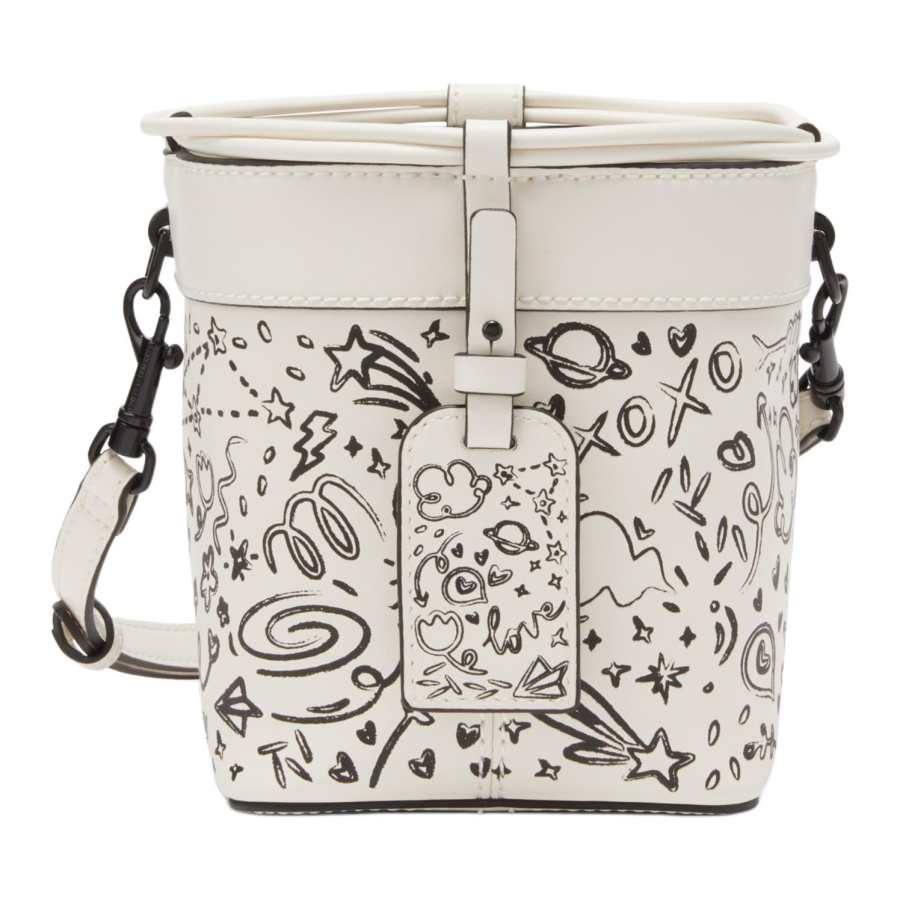 CHARLES&KEITH Pu Bucket Bag, Shoulder Bag, Crossbody Bag Small Women's Cream Milk White/Navy Blue/Green