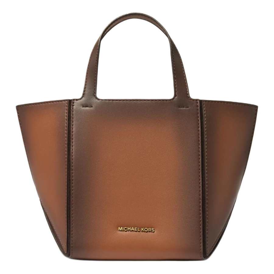 MICHAEL KORS Jordi Cow Leather Handbag Small Unisex Brown
