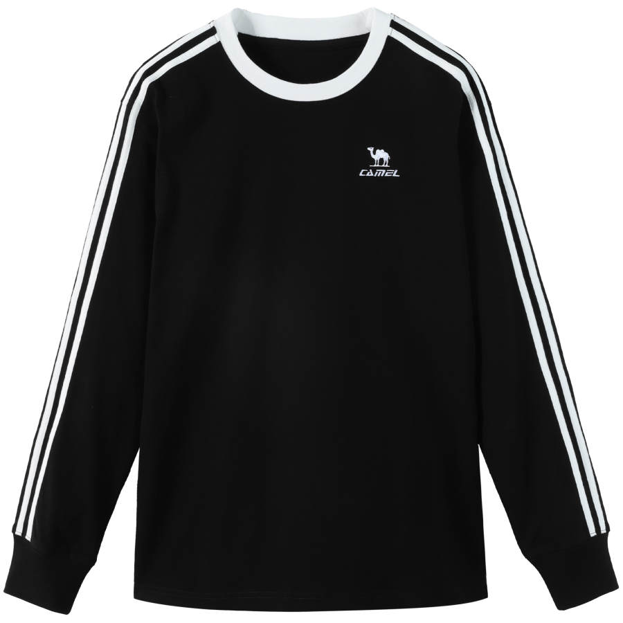 CAMEL 100% Cotton T Shirt, Casual Loose Fit Crew Neck Skin Friendly Long Sleeved T Shirt Unisex