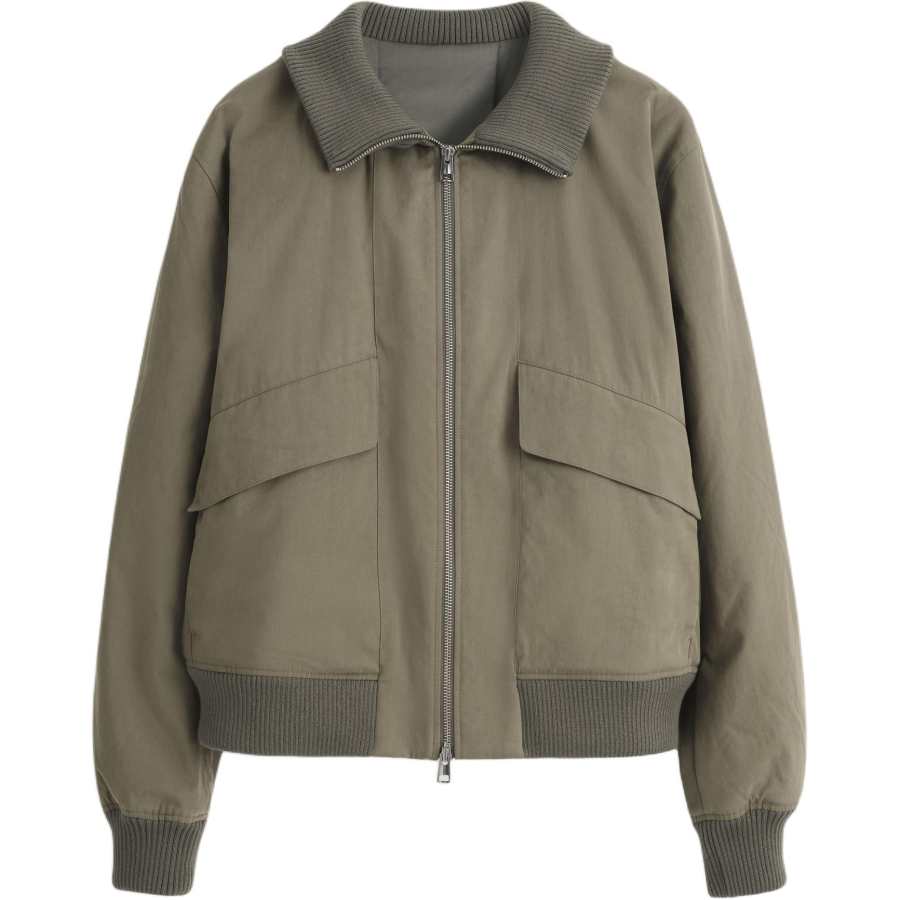 COS COS Jackets Men's Olive Gray Turtleneck Moderate Pilot