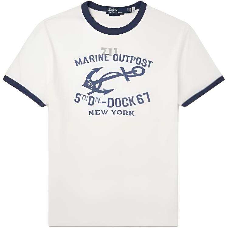 Polo Ralph Lauren 【Zoomed ImageryPrevious Season】logo-print contrasting-border T-shirt