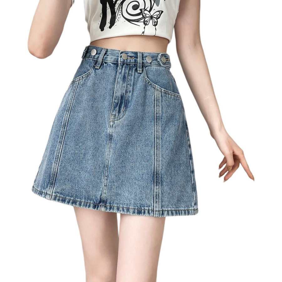 Tonlion Denim Short Skirts Women's