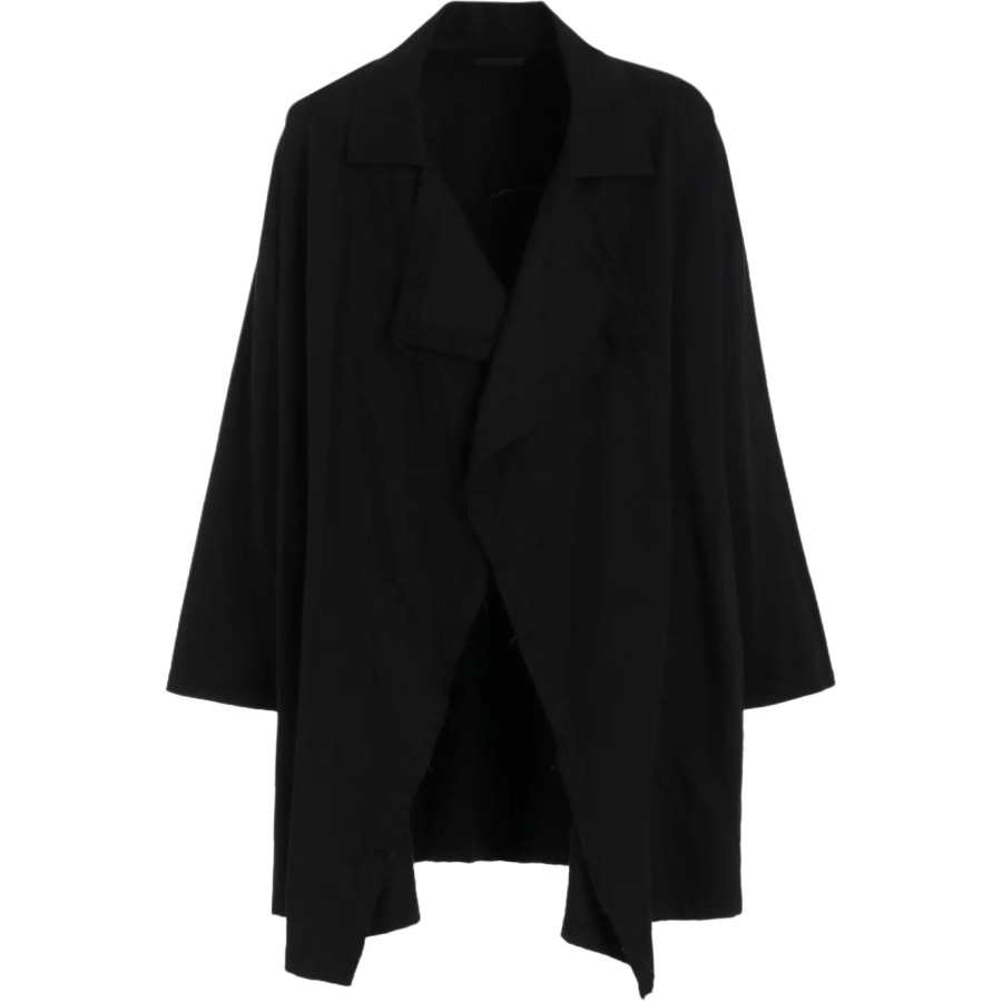 Yohji Yamamoto S'YTE FW25 COTTON DRILL EMBROIDERY CUT OUT DRAPE COAT Unisex