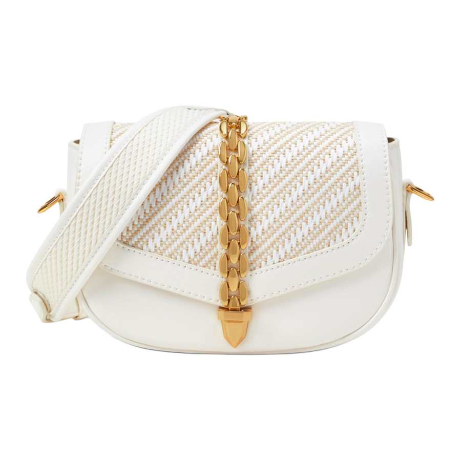 CHARLES&KEITH Pu Saddle Bag, Shoulder Bag, Crossbody Bag Small Women's White/Chocolate/Black/Orange