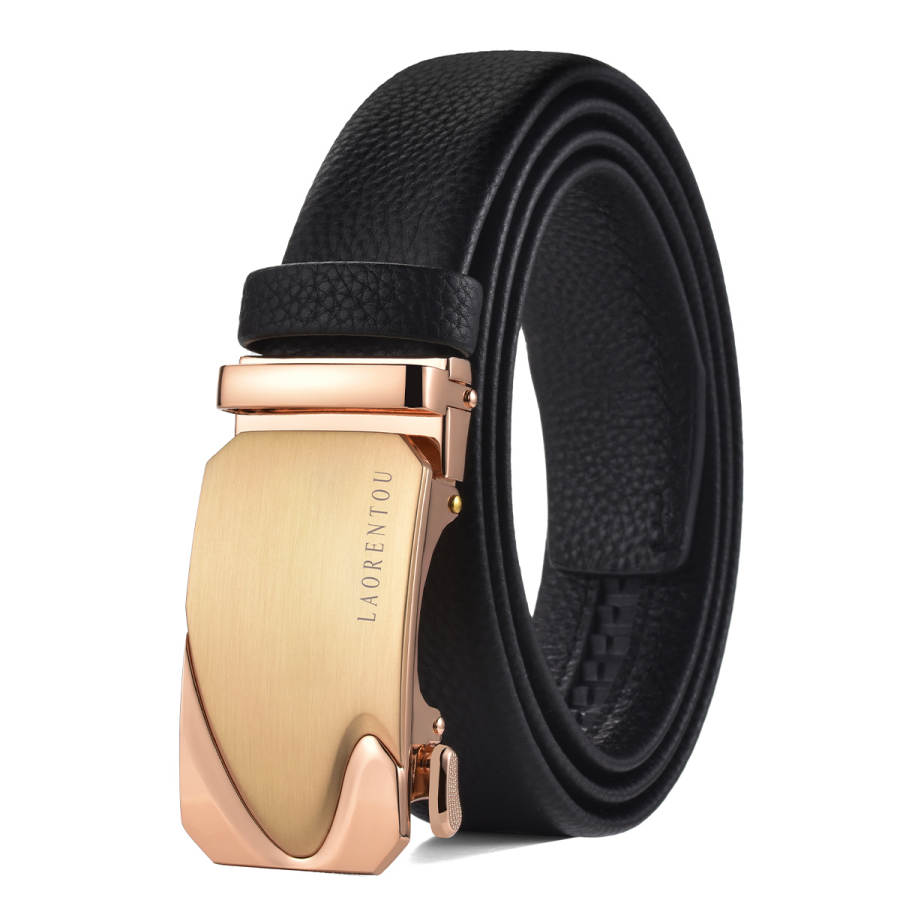 LAORENTOU Top Grain Cow Leather Belts Men's 3.5cm